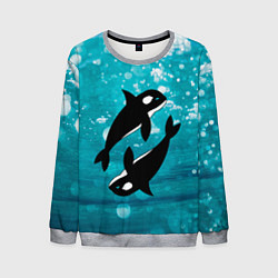 Мужской свитшот Кит косатка в океане