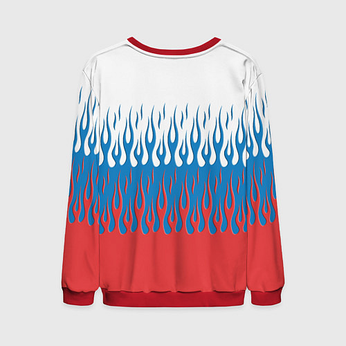 Мужской свитшот Флаг России пламя / 3D-Красный – фото 2