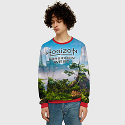 Свитшот мужской Horizon Forbidden West Хоризон Запретный Запад, цвет: 3D-красный — фото 2