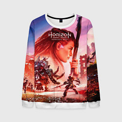 Свитшот мужской Horizon Forbidden West game poster, цвет: 3D-белый