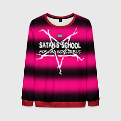 Мужской свитшот Satan school for bad boys and girls pink