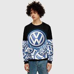 Свитшот мужской Volkswagen Большое лого паттерн, цвет: 3D-черный — фото 2