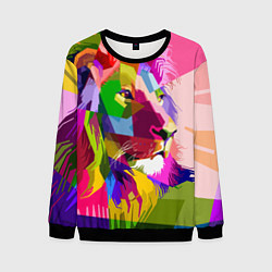 Свитшот мужской Lion abstraction, цвет: 3D-черный