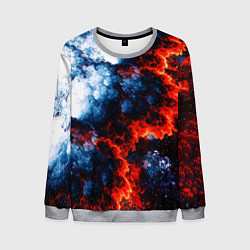 Свитшот мужской 3D ЯДЕРНЫЙ КОСМИЧЕСКИЙ ВЗРЫВ ОГОНЬ, цвет: 3D-меланж