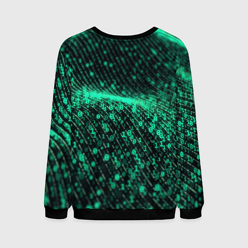 Мужской свитшот Пишу код Кот программист / 3D-Черный – фото 2
