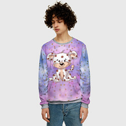 Свитшот мужской Пятнистый тигренок, цвет: 3D-меланж — фото 2