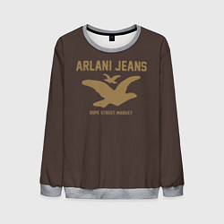 Свитшот мужской Узор Brown Orlani Jeans Dope Street Market, цвет: 3D-меланж