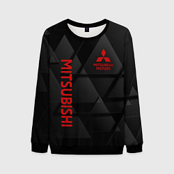 Свитшот мужской Mitsubishi Геометрия треугольники, цвет: 3D-черный