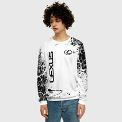 Свитшот мужской Lexus texture Трещины, цвет: 3D-белый — фото 2