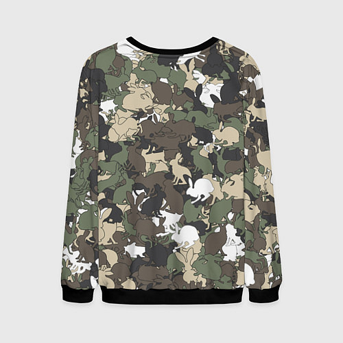 Мужской свитшот Камуфляж с кроликами / 3D-Черный – фото 2