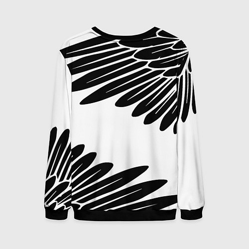 Мужской свитшот ГЕРБ РОССИИ КРЫЛЬЯ СВОБОДЫ / 3D-Черный – фото 2