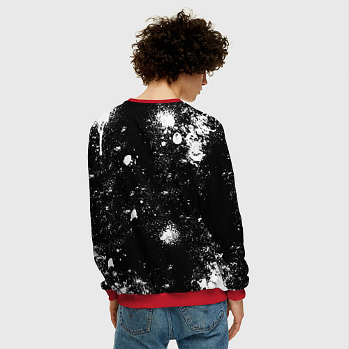 Мужской свитшот YAMAHA - БРЫЗГИ / 3D-Красный – фото 4