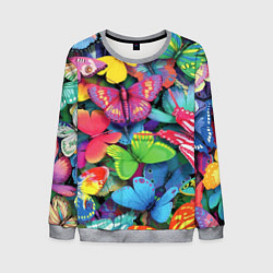 Свитшот мужской Стая бабочек Pattern, цвет: 3D-меланж