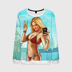 Свитшот мужской GTA Beach girl, цвет: 3D-белый