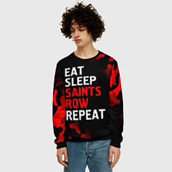 Свитшот мужской Eat Sleep Saints Row Repeat Камуфляж, цвет: 3D-черный — фото 2