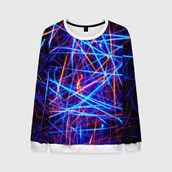 Свитшот мужской Neon pattern Fashion 2055, цвет: 3D-белый