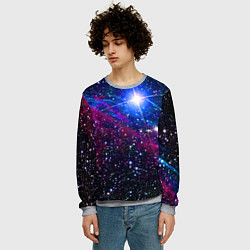 Свитшот мужской Открытый космос Star Neon, цвет: 3D-меланж — фото 2