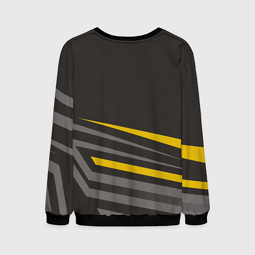 Мужской свитшот Котик лежит на ноутбуке / 3D-Черный – фото 2