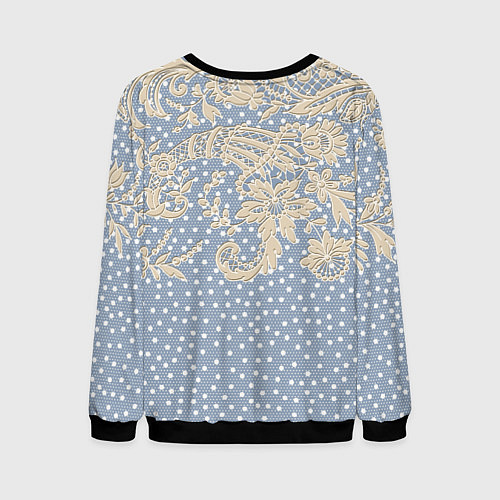 Мужской свитшот Кружево и горошек / 3D-Черный – фото 2