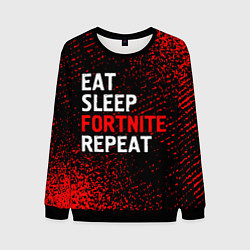 Свитшот мужской Eat Sleep Fortnite Repeat Арт, цвет: 3D-черный