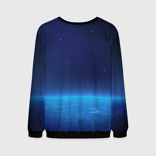 Мужской свитшот Планета вид из космоса / 3D-Черный – фото 2