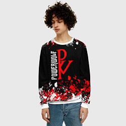 Свитшот мужской Powerwolf брызги красок, цвет: 3D-белый — фото 2