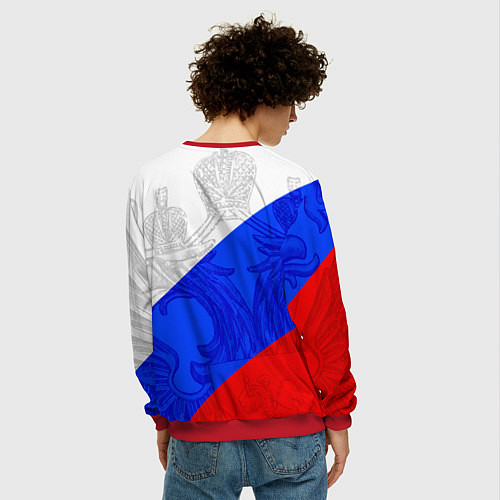 Мужской свитшот RUSSIA - SPORTWEAR - ТРИКОЛОР / 3D-Красный – фото 4