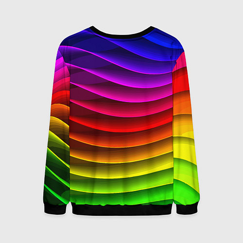 Мужской свитшот Color line neon pattern Abstraction Summer 2023 / 3D-Черный – фото 2