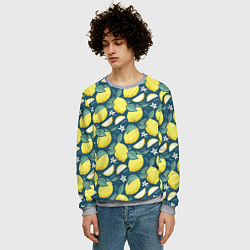 Свитшот мужской Cute lemon pattern, цвет: 3D-меланж — фото 2