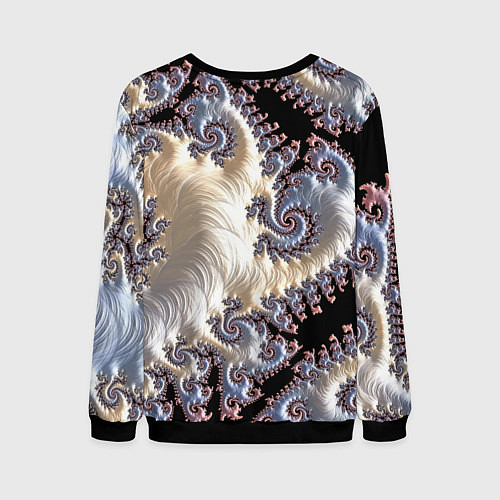 Мужской свитшот Авангардный фрактальный паттерн Avant-garde fracta / 3D-Черный – фото 2