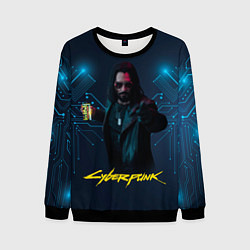 Свитшот мужской Johnny Cyberpunk2077, цвет: 3D-черный