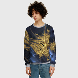 Свитшот мужской Фрактальная футуристическая композиция Абстракция, цвет: 3D-меланж — фото 2