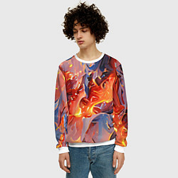 Свитшот мужской Lava & flame, цвет: 3D-белый — фото 2