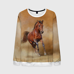 Свитшот мужской BAY HORSE гнедой конь, цвет: 3D-белый