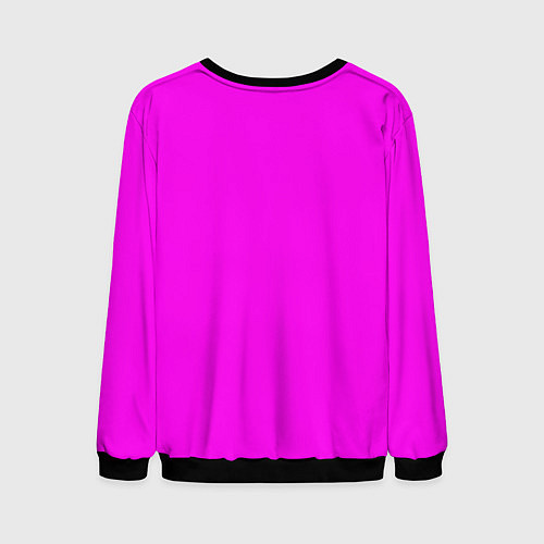 Мужской свитшот Однотонный розовый неоновый Пион / 3D-Черный – фото 2