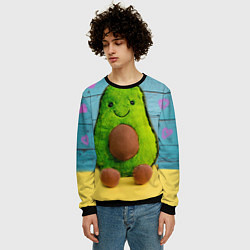 Свитшот мужской Avocado print, цвет: 3D-черный — фото 2