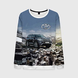 Свитшот мужской Toyota Land Cruiser 200 V8, цвет: 3D-белый