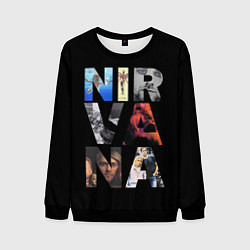 Свитшот мужской Nirvana Альбомы, цвет: 3D-черный