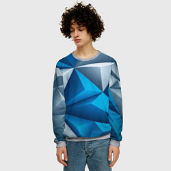 Свитшот мужской Авангардная пирамидальная композиция, цвет: 3D-меланж — фото 2