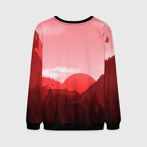 Мужской свитшот Закат в горах в розовых тонах / 3D-Черный – фото 2