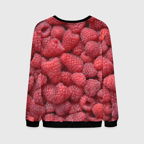 Мужской свитшот Малина - ягоды / 3D-Черный – фото 2