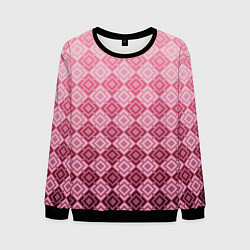 Свитшот мужской Розовый геометрический градиентный узор, цвет: 3D-черный