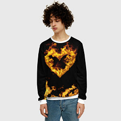 Свитшот мужской Fire Heart, цвет: 3D-белый — фото 2
