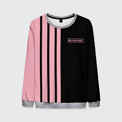 Свитшот мужской BLACKPINK HALF BLACK-PINK MINI LOGO, цвет: 3D-меланж