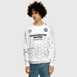 Свитшот мужской Manchester United Champions Униформа, цвет: 3D-белый — фото 2