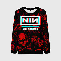 Свитшот мужской Nine Inch Nails Rock Glitch, цвет: 3D-черный