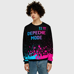 Свитшот мужской Depeche Mode Neon Gradient, цвет: 3D-черный — фото 2