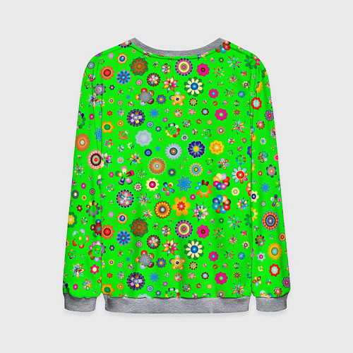 Мужской свитшот TEXTURE OF MULTICOLORED FLOWERS / 3D-Меланж – фото 2