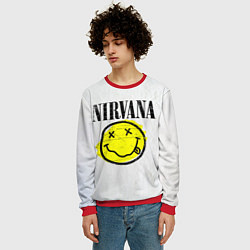 Свитшот мужской Nirvana логотип гранж, цвет: 3D-красный — фото 2