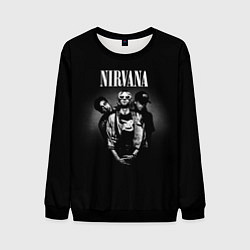 Свитшот мужской Nirvana рок-группа, цвет: 3D-черный